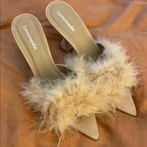 Nude Maribou heel sandals size 10